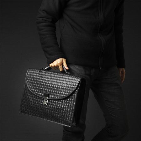 ボッテガヴェネタ/BOTTEGA VENETAバッグ イントレチャートのレザーブリーフケース /ブラック 170238 vq131 1000【秋冬】 メンズ - 商品画像 4
