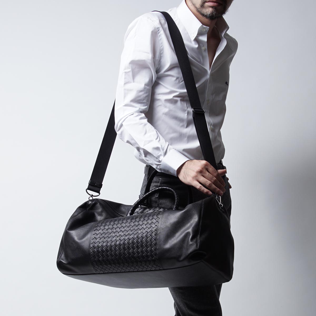 ボッテガヴェネタ/BOTTEGA VENETAスーパーコピー ボストンバッグ(2WAY仕様) NAPPA NERO ブラック系 358958 vakh1 1000 メンズ - 商品画像 3