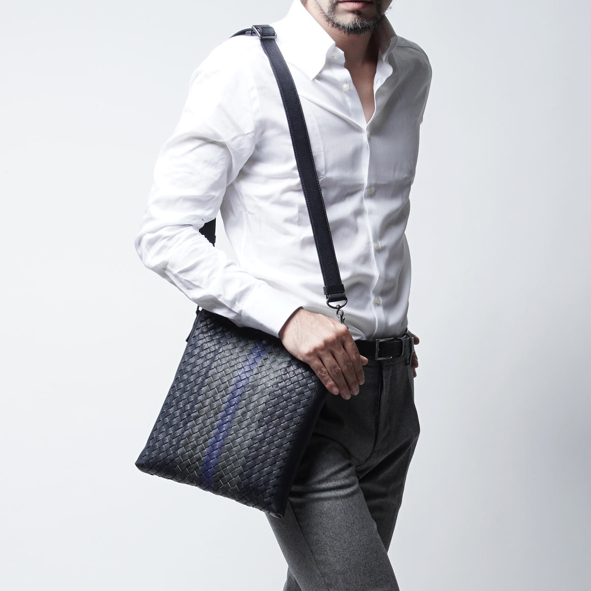 ボッテガヴェネタ/BOTTEGA VENETA/ ショルダーバッグ/CLUB FUME /ネイビー×アルドアーズ×アトランティック ブルー系387302 vbg80 4103 メンズ - 商品画像 8