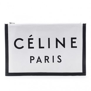 スーパーコピーセリーヌ CELINE ポーチ クラッチバッグ ホワイト レディース ギフト プレゼント コットン 10a96 2b4w 01wb メイド・イン - 商品画像 2