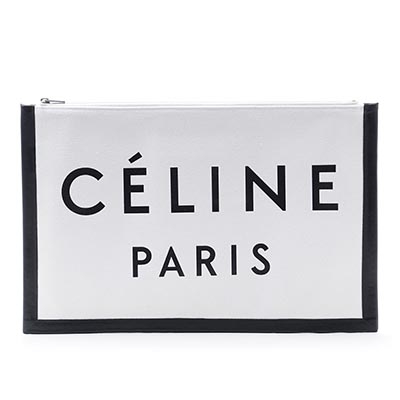 スーパーコピーセリーヌ CELINE ポーチ クラッチバッグ ホワイト レディース ギフト プレゼント コットン 10a96 2b4w 01wb メイド・イン - 商品画像 5