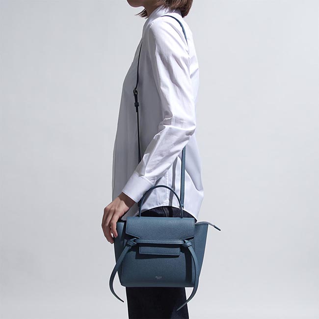 スーパーコピーセリーヌ CELINE ハンドバッグ 2WAY ブルー レディース ギフト プレゼント レザー 本革 通勤 18900 3zva 07su Belt Bag Nano ベルトバッグ - 商品画像 3