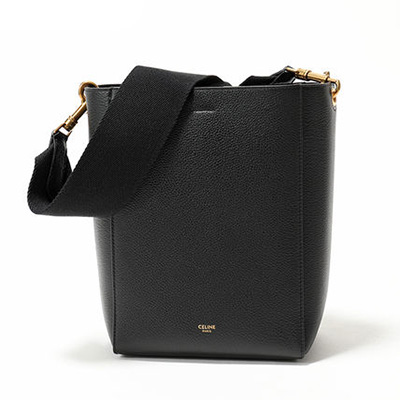 CELINEスーパーコピー 189303AH4.38NO SMALL SEAU SANGLE サングル バケット スモール レザー ショルダー トートバッグ Black レディース - 商品画像 5