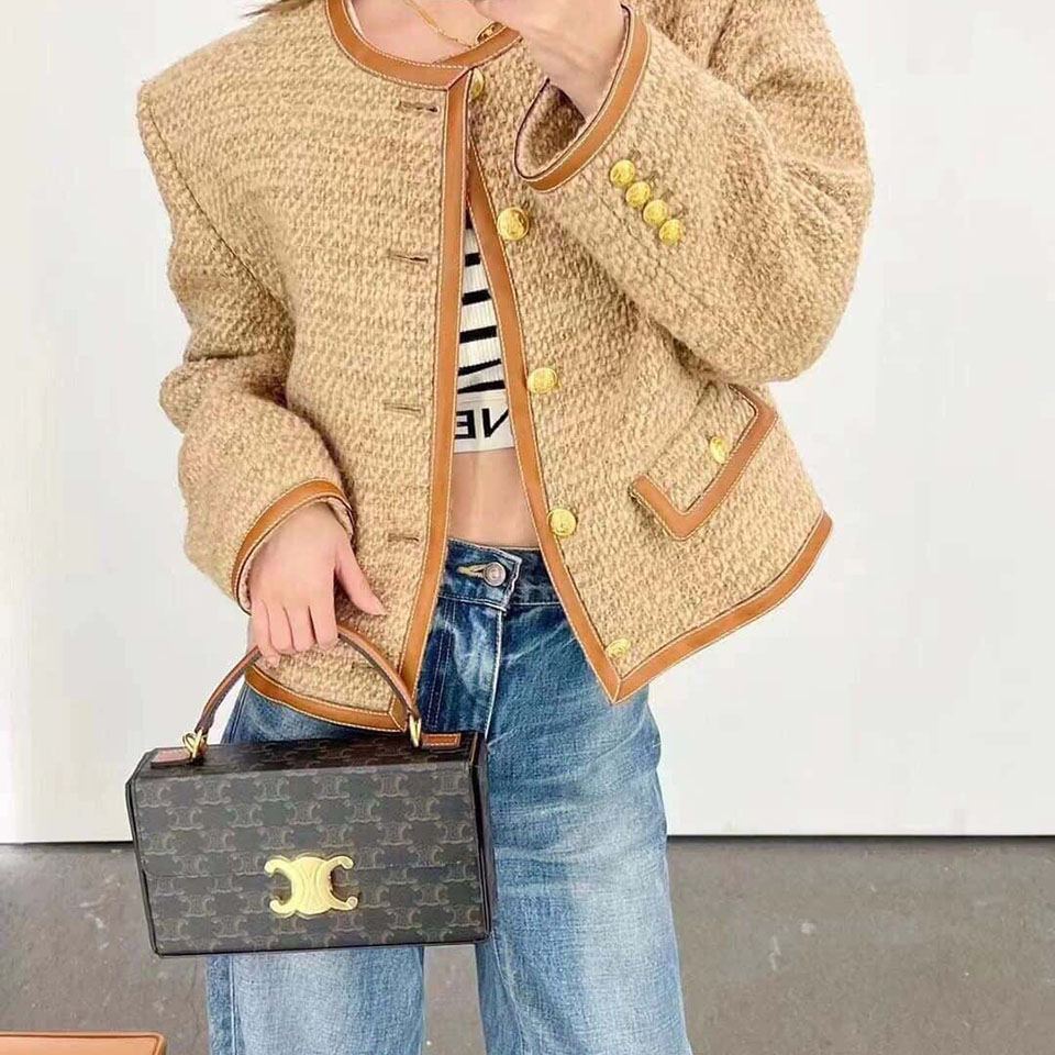 セリーヌ コピー BOX TRIOMPHE レザーハンドバッグ 199992CUZ - 商品画像 4