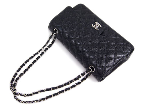 シャネルバッグコピー バッグ CHANEL ショルダーバッグ マトラッセ キャビアスキン CC ブラックxボルドー シルバー金具 A01112 Y01588 C3906 - 商品画像 4