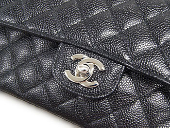 シャネルバッグコピー バッグ CHANEL ショルダーバッグ マトラッセ キャビアスキン CC ブラックxボルドー シルバー金具 A01112 Y01588 C3906 - 商品画像 3