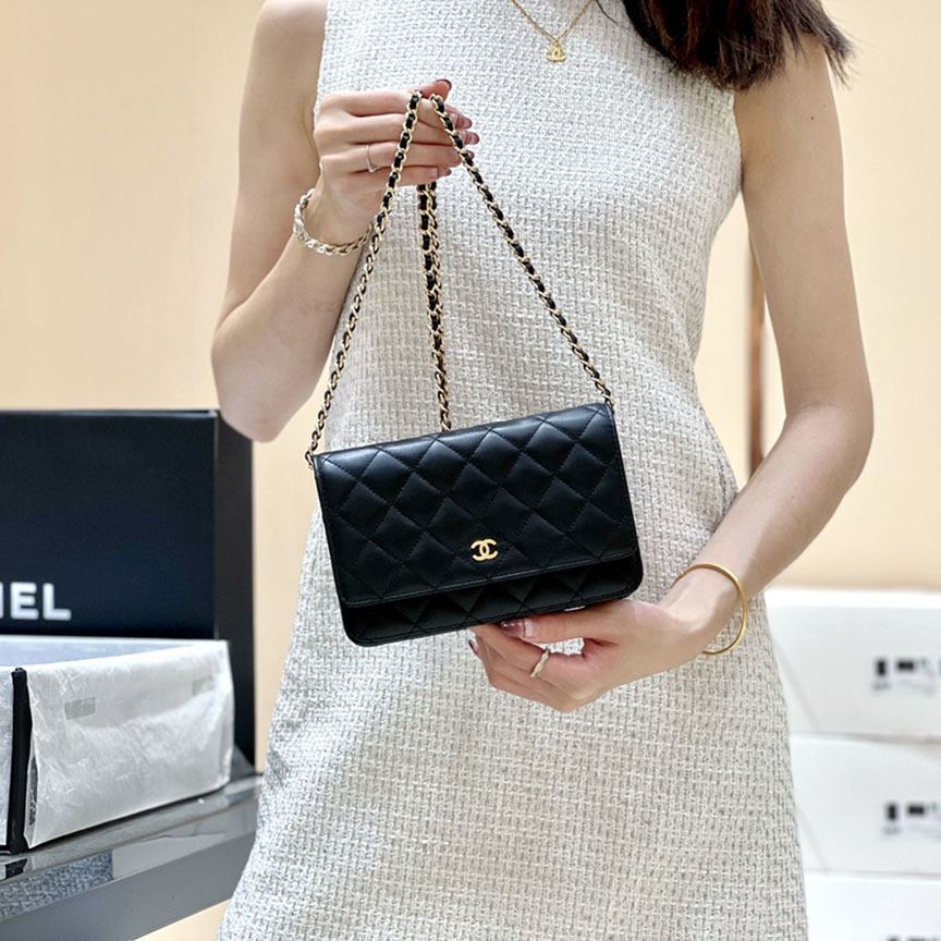 シャネル スーパーコピー WOC 19cm ラムスキン ブラック A33814 - 商品画像 4