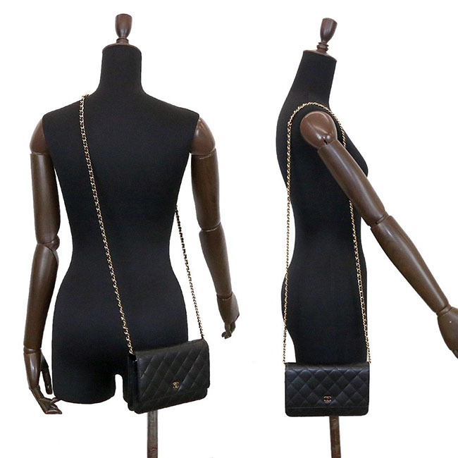 シャネル CHANELスーパーコピー マトラッセ チェーン ウォレット 長財布 キャビアスキン ブラック A33814 - 商品画像 3