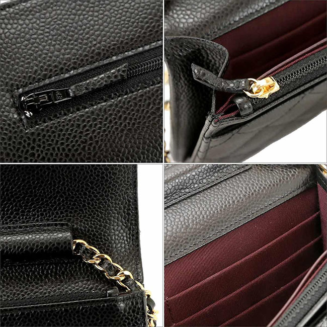 シャネル CHANELスーパーコピー マトラッセ チェーン ウォレット 長財布 キャビアスキン ブラック A33814 - 商品画像 5