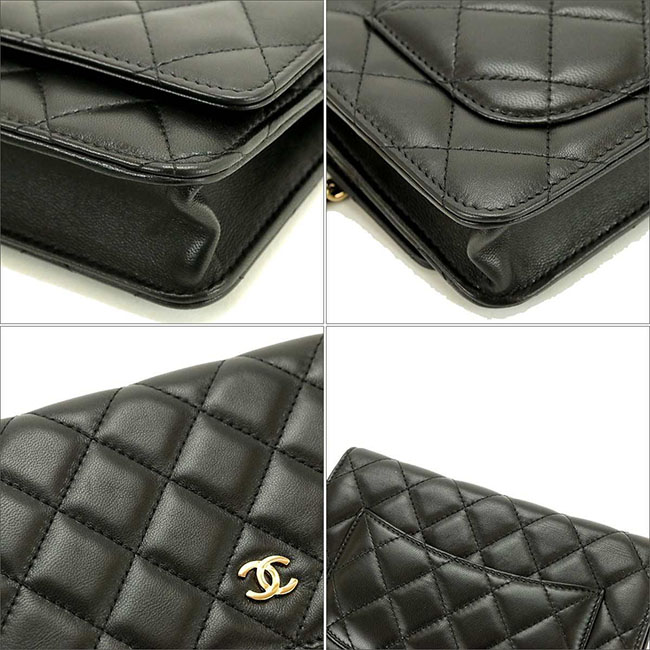シャネルコピー CHANEL マトラッセ チェーン ウォレット 財布 ブラック レザー A33814 - 商品画像 5
