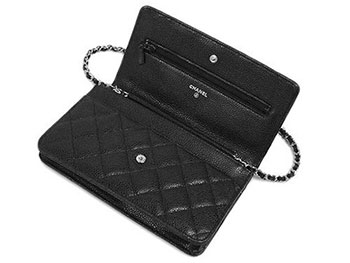 シャネルスーパーコピー チェーンウォレット ストラップ付き長財布 CC ココ マトラッセ キャビアスキン ブラックｘボルドー シルバー金具 A33814 Y01588 C3906 - 商品画像 5