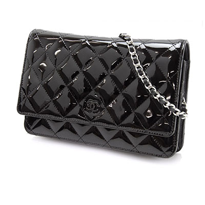 シャネルコピー CHANEL エナメル マトラッセ チェーン ウォレット ショルダー レザー 長財布 斜め掛け ブラック 黒 A33815 - 商品画像 3