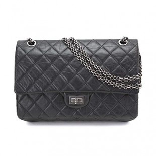 シャネルスーパーコピー CHANEL 2.55 マトラッセ チェーン ショルダー バッグ レザー ブラック A37586 - 商品画像 2