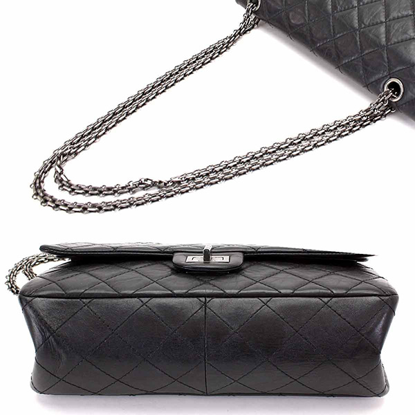 シャネルスーパーコピー CHANEL 2.55 マトラッセ チェーン ショルダー バッグ レザー ブラック A37586 - 商品画像 9