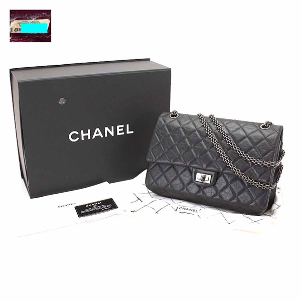 シャネルスーパーコピー CHANEL 2.55 マトラッセ チェーン ショルダー バッグ レザー ブラック A37586 - 商品画像 1