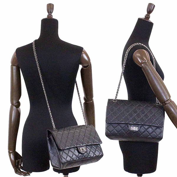 シャネルスーパーコピー CHANEL 2.55 マトラッセ チェーン ショルダー バッグ レザー ブラック A37586 - 商品画像 6
