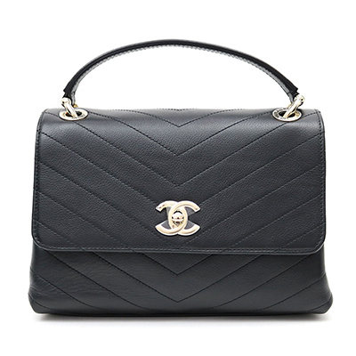 シャネルコピー 【CHANEL】シェブロン トップハンドル フラップバッグ スモール ブラック カーフスキン クラシック 2WAYハンドバッグ チェーンショルダーバッグ Vステッチ キルティング A57147 - 商品画像 8
