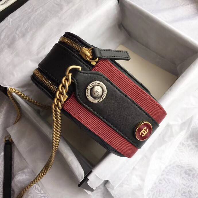 CHANELバッグスーパーコピー シャネル 18/19AW カメラケース ブラック＆バーガンディーA57575 Y83828 C1786 - 商品画像 6