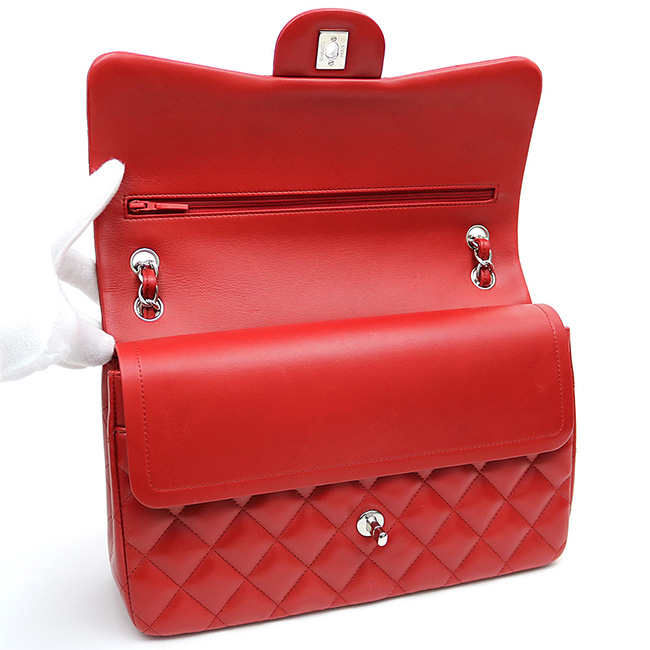 シャネルコピー CHANEL マトラッセ30 クラシック ラージ フラップバッグ レッド ラムスキン 定番 Wチェーンショルダー ココマーク ダブルフラップ 現行型 ニ重蓋 A58600 - 商品画像 6