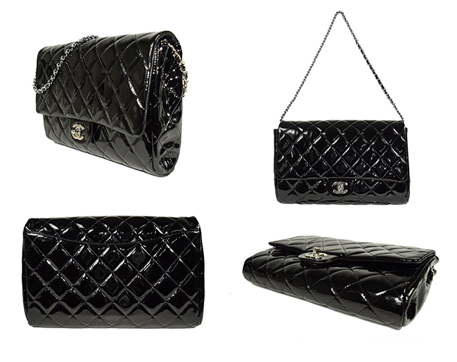 CHANEL/シャネルスーパーコピー mエナメル マトラッセシングルチェーンショルダーバッグブラック×シルバー金具 A65051 - 商品画像 2