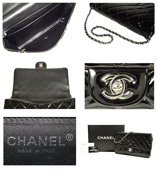 CHANEL/シャネルスーパーコピー mエナメル マトラッセシングルチェーンショルダーバッグブラック×シルバー金具 A65051 - 商品画像 4