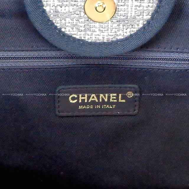 CHANELトートバッグコピー シャネル ドーヴィル 2Way チェーンショルダー ツイードブルー ラフィアXカーフ A66941 - 商品画像 1