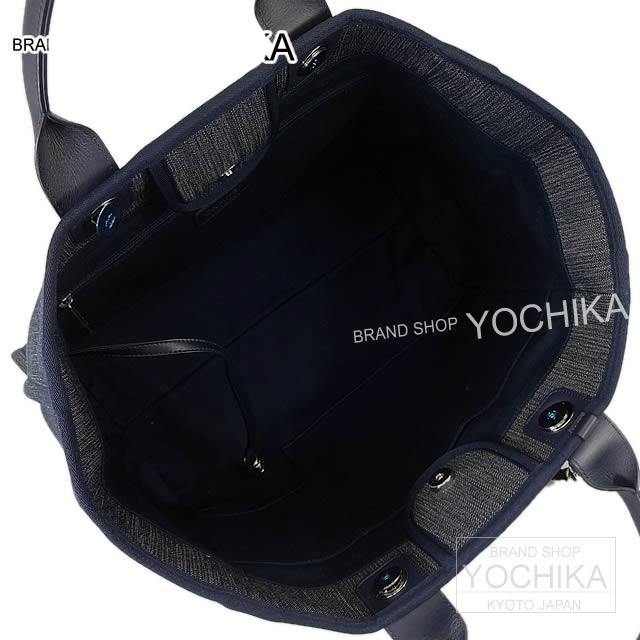 CHANELスーパーコピー シャネル ドーヴィル 2Way チェーンショルダー トートバッグ(L) ネイビーXオレンジ デニムXカーフ A66941 - 商品画像 3