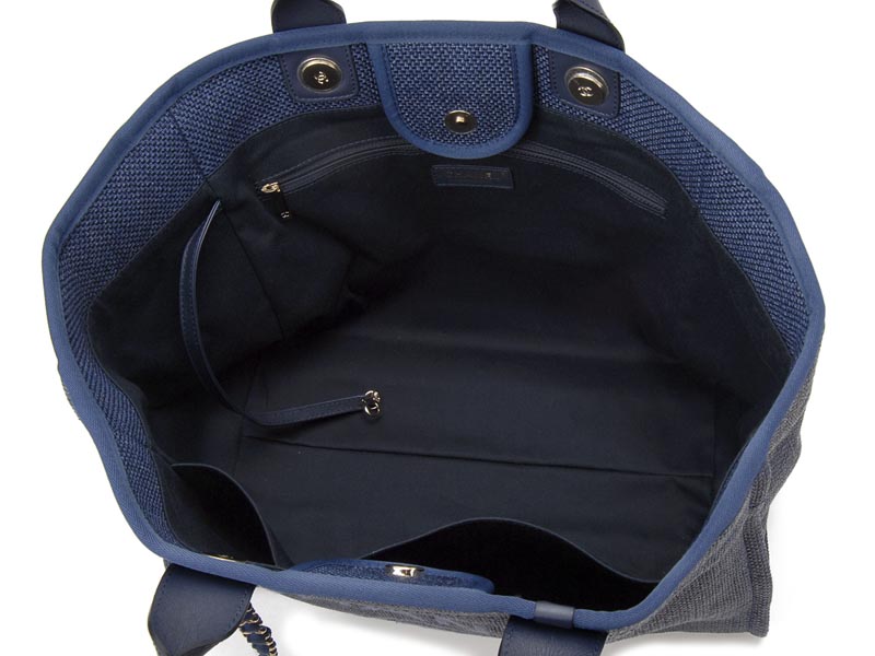 シャネル CHANEL トートバッグ A66941-Y84117-5B749 チェーンショルダー キャンバストート ネイビー - 商品画像 6