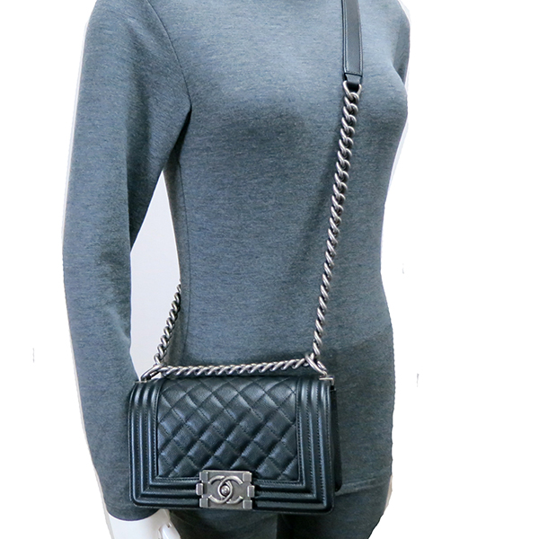 CHANELスーパーコピー シャネル ボーイ チェーン A67085 ショルダーバッグ キャビアスキン ブラック レディース - 商品画像 5