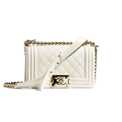 シャネルスーパーコピー CHANEL BOY CHANEL スモール ハンドバッグ ホワイト A67085 B05839 10601 - 商品画像 4
