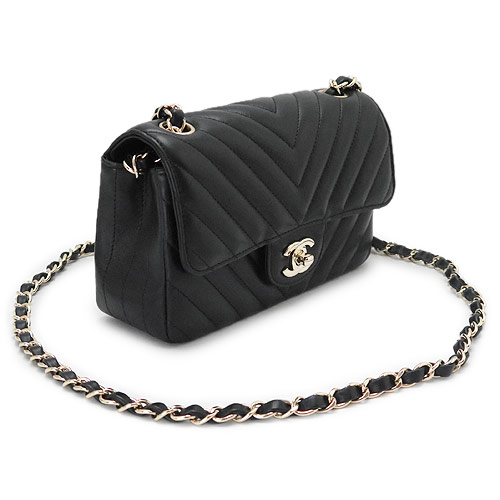 シャネルコピー ショルダーバッグ CHANEL レディース シェブロン ポシェット ココマーク キルティング レザー ブラック/GD A69900 Y25539 94305 - 商品画像 4