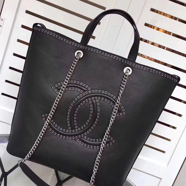 CHANELスーパーコピー ラージ ショッピング バッグ A69994 Y83239 94305 カーフスキン/アイレット ブラック - 商品画像 8
