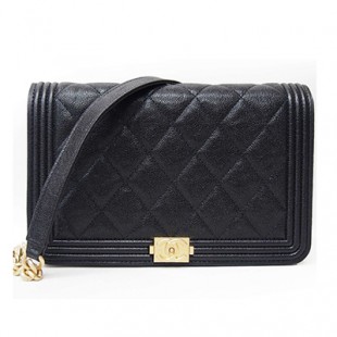シャネル CHANEL ボーイシャネル チェーン ウォレット 黒 ゴートスキン 型押し ゴールド金具 A81969 Chanel 8031 - 商品画像 2