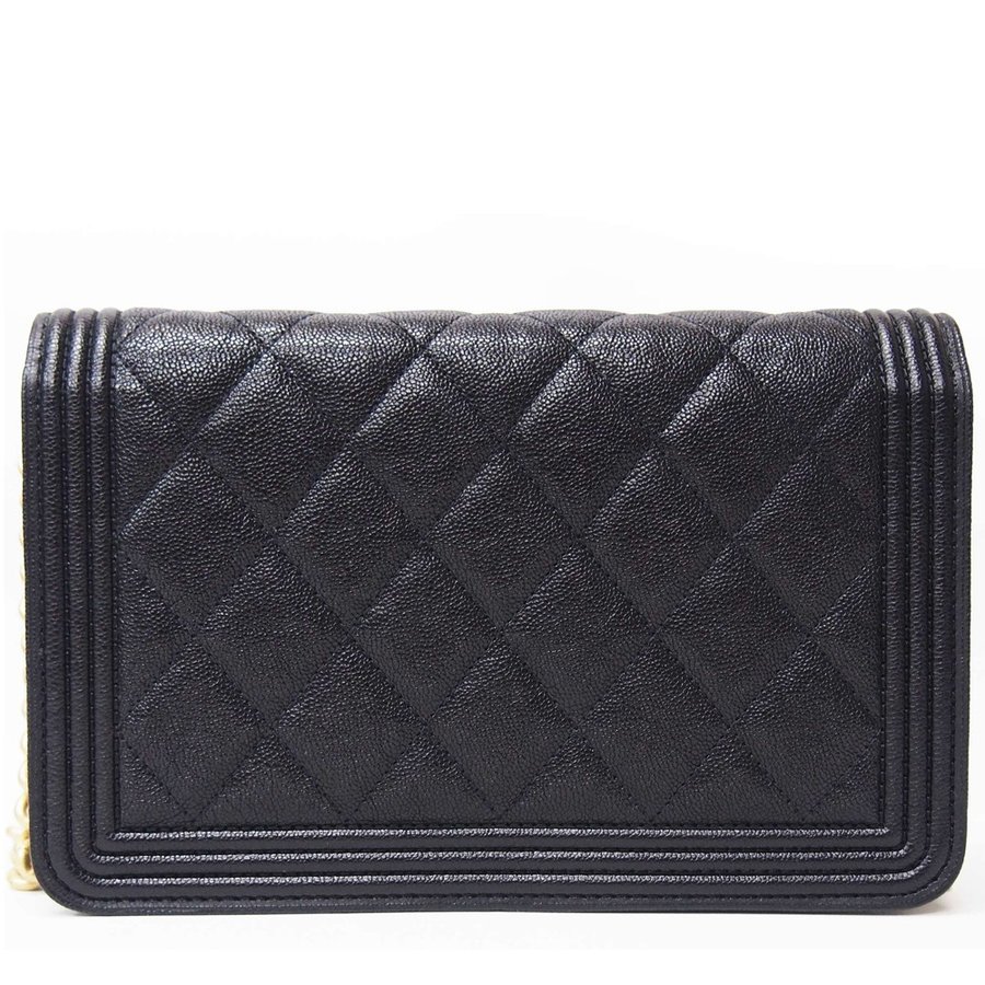 シャネル CHANEL ボーイシャネル チェーン ウォレット 黒 ゴートスキン 型押し ゴールド金具 A81969 Chanel 8031 - 商品画像 4