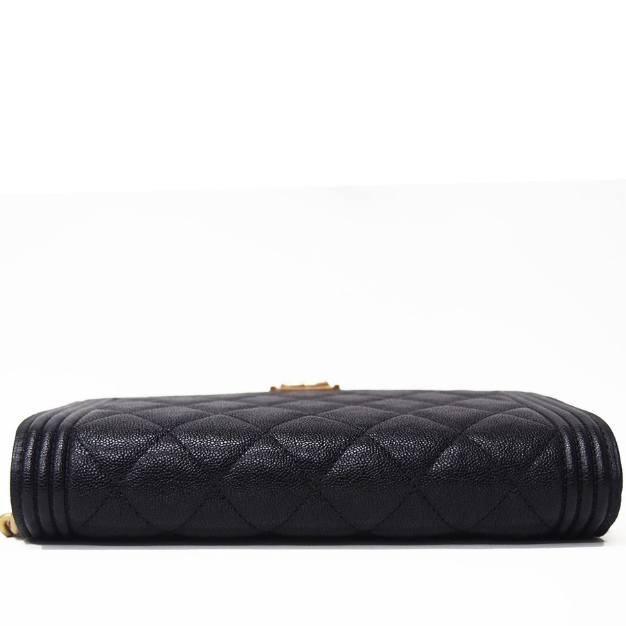 シャネル CHANEL ボーイシャネル チェーン ウォレット 黒 ゴートスキン 型押し ゴールド金具 A81969 Chanel 8031 - 商品画像 8