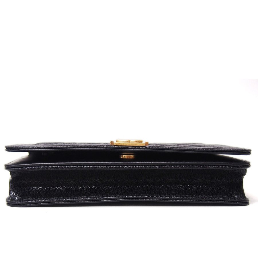 シャネル CHANEL ボーイシャネル チェーン ウォレット 黒 ゴートスキン 型押し ゴールド金具 A81969 Chanel 8031 - 商品画像 5