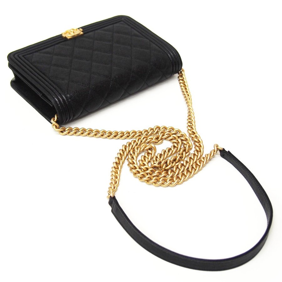 シャネル CHANEL ボーイシャネル チェーン ウォレット 黒 ゴートスキン 型押し ゴールド金具 A81969 Chanel 8031 - 商品画像 1