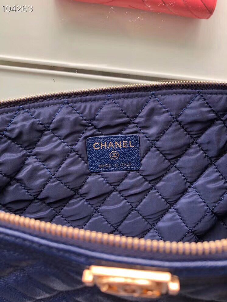 シャネルスーパーコピー BOY CHANELポーチ ブルー A84406 Y83621 5B658 - 商品画像 4