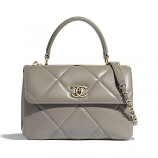 CHANEL スモール トップハンドル フラップ バッグ グレー A92236 B01289 N4854 - 商品画像 2