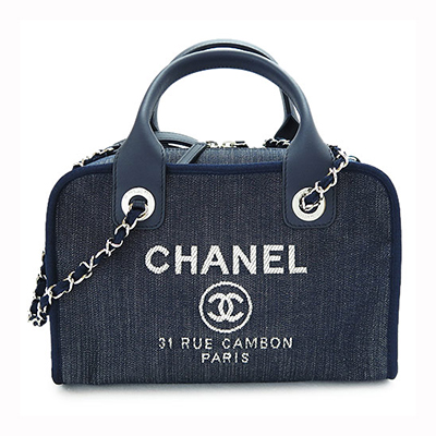 シャネルスーパーコピー ハンドバッグ CHANEL チェーンショルダーバッグ/ボウリングバッグ ドーヴィル ココマーク デニム ネイビー A92749 Y10472 2A183 - 商品画像 7
