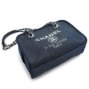 シャネルスーパーコピー ハンドバッグ CHANEL チェーンショルダーバッグ/ボウリングバッグ ドーヴィル ココマーク デニム ネイビー A92749 Y10472 2A183 - 商品画像 1