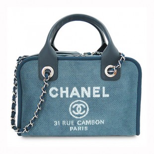 シャネルスーパーコピー ハンドバッグ CHANEL チェーンショルダーバッグ/ボウリングバッグ ドーヴィル ココマーク デニム ライトネイビー A92749 Y10472 BLUE - 商品画像 2