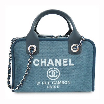 シャネルスーパーコピー ハンドバッグ CHANEL チェーンショルダーバッグ/ボウリングバッグ ドーヴィル ココマーク デニム ライトネイビー A92749 Y10472 BLUE - 商品画像 7