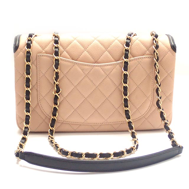 CHANELスーパーコピー シャネル ココマークマトラッセ チェーンショルダーバッグ A93340 キャビアスキン ベージュ×ブラック - 商品画像 8