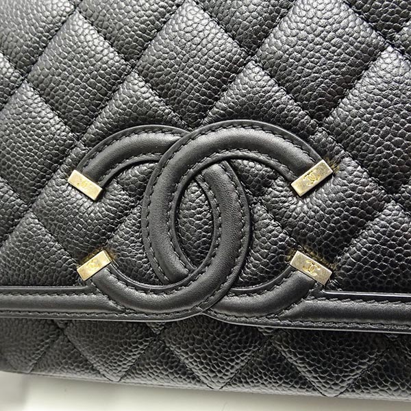 シャネルコピー CHANEL A93340 CCフィリグリー スモール チェーンショルダーバッグ キャビアスキン 黒 ブラック - 商品画像 4