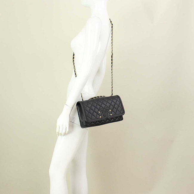 シャネルスーパーコピー (CHANEL) チェーンショルダーフラッバッグブラック レディース A93341 - 商品画像 6