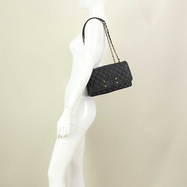 シャネルスーパーコピー (CHANEL) チェーンショルダーフラッバッグブラック レディース A93341 - 商品画像 3