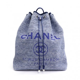 CHANELバックパックコピー (シャネル) ドーヴィル ココマーク ブルー系×シルバー金具 ツイード レザー A93787 レディース - 商品画像 2