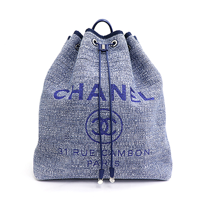 CHANELバックパックコピー (シャネル) ドーヴィル ココマーク ブルー系×シルバー金具 ツイード レザー A93787 レディース - 商品画像 8