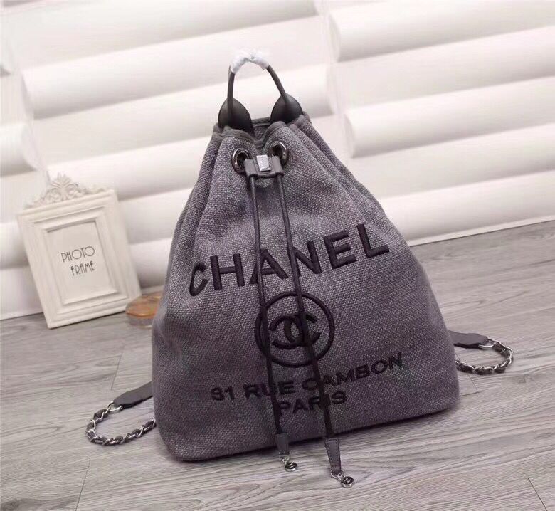 CHANELスーパーコピー シャネル ドーヴィル バックパック リュックサック チャコールグレーX黒 キャンバスXスパンコール A93787 - 商品画像 4